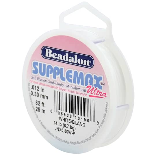 Beadalon&#xAE; SuppleMax&#x2122; Ultra White Stringing Cord, 0.3mm